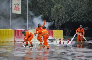 k8凯发科技参加长沙高新区首届微型消防站技能比武 